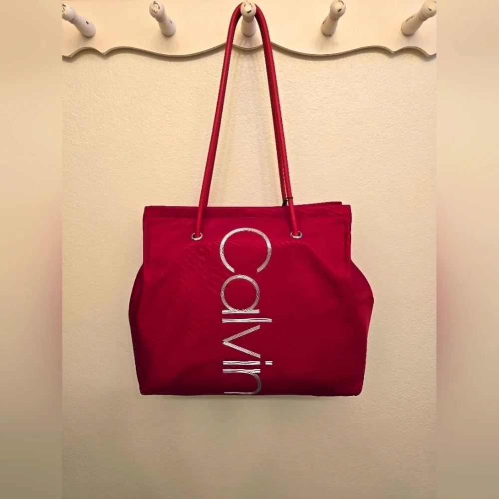 NWT Calvin Klein Ladies Red Tote Bag
